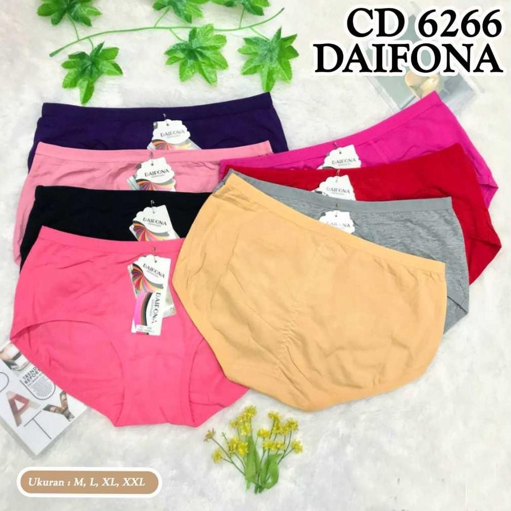 EUG (3 - 6 PCS) CELANA DALAM WANITA DAIFONA 6266 CD PEREMPUAN KATUN TEBAL