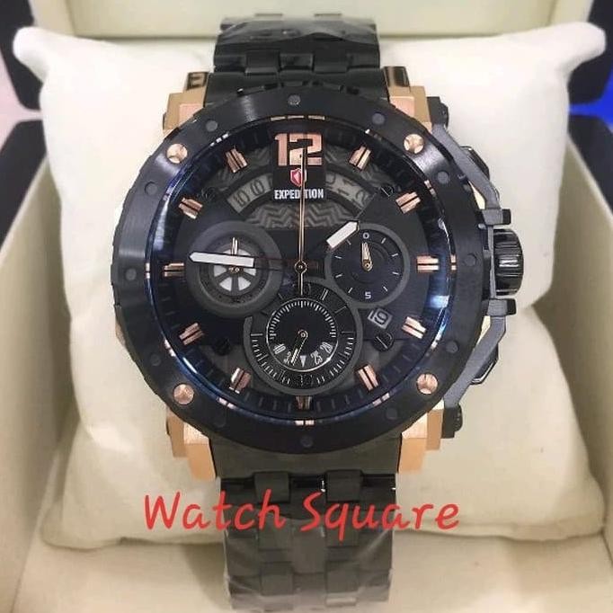 Murah Jam Tangan Pria Expedition Original E6402M Black Rosegold