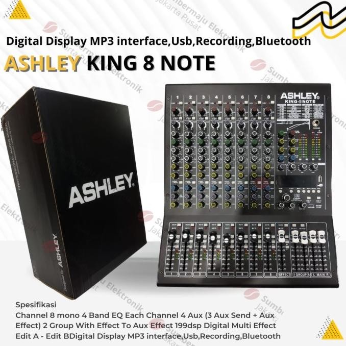 Murah Mixer Ashley King 8 Note Original 8 Channel Interface Usb - Bluetooth