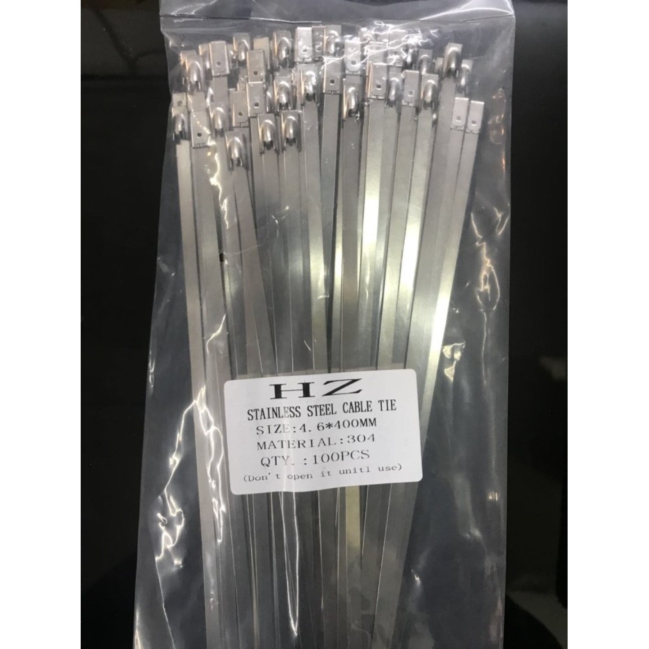 

HZ Stainless Steel Cable Ties 4,6 x 400 mm SS304/kabel tis stanless