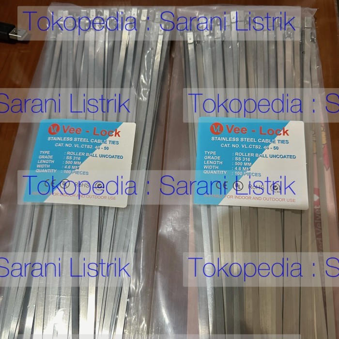 

Cable Ties SS316 - Kabel Tis Stainless 316 4.6 x 500 mm - 100pcs