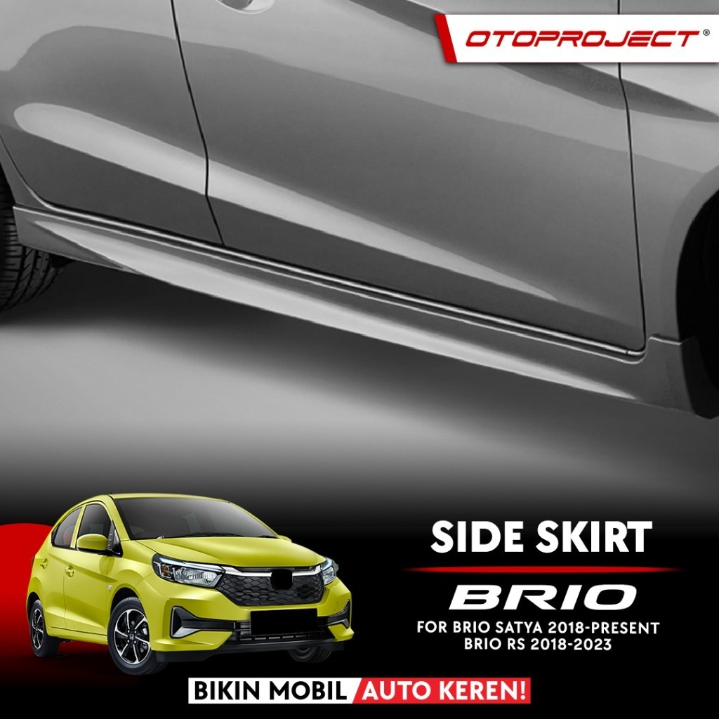 Otoproject - Side Skirt A.N Brio 2018 Rs Type Crystal Black | Body Samping Brio 2018