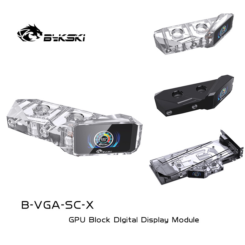 TZT with Digital GPU Terminal Block for Computer GPU Cooling Water Block Cooler Kit Transparent Base