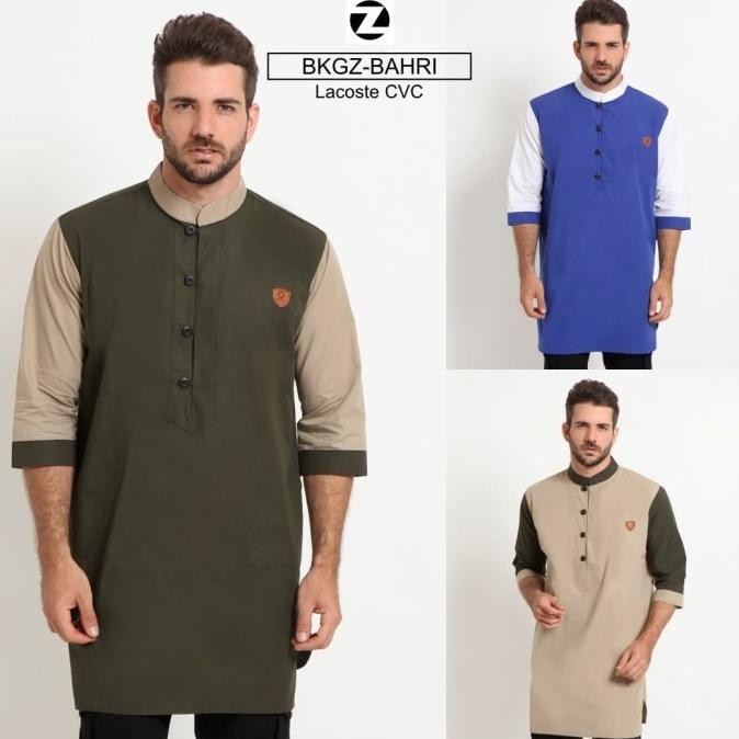 Zayidan Baju Koko Gamis Muslim Pria Bahri Hijau Army My.Tophia