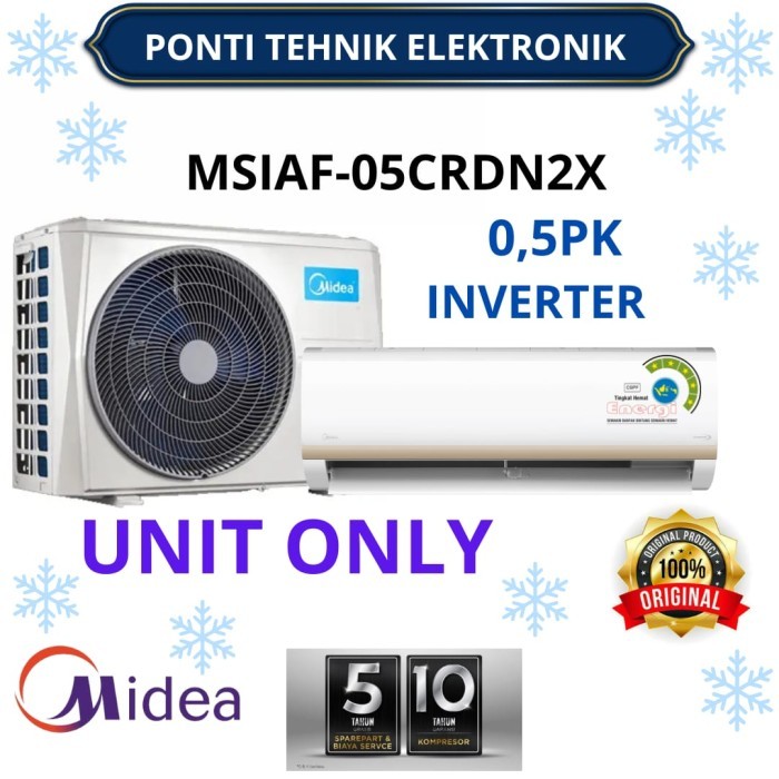 AC MIDEA INVERTER 1/2PK MSIAF - 05CRDN2X AC INVERTER MIDEA 0,5PK UNIT ONLY