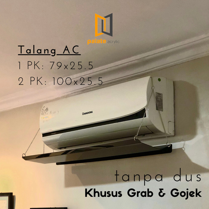 AKRILIK PENAHAN HEMBUSAN AC 2PK / AKRILIK TALANG AC 2PK / WARNA HITAM