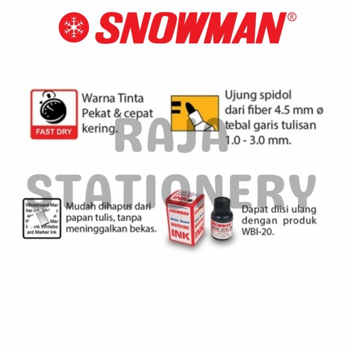 

SNOWMAN COLOUR WHITEBOARD MARKER 10 WARNA / SPIDOL WARNA SNOWMAN