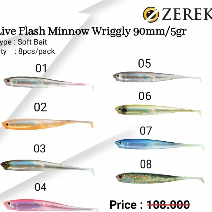 TERBARU Umpan lure zerek live flash minnow 70 90 110 130 mm PROMO