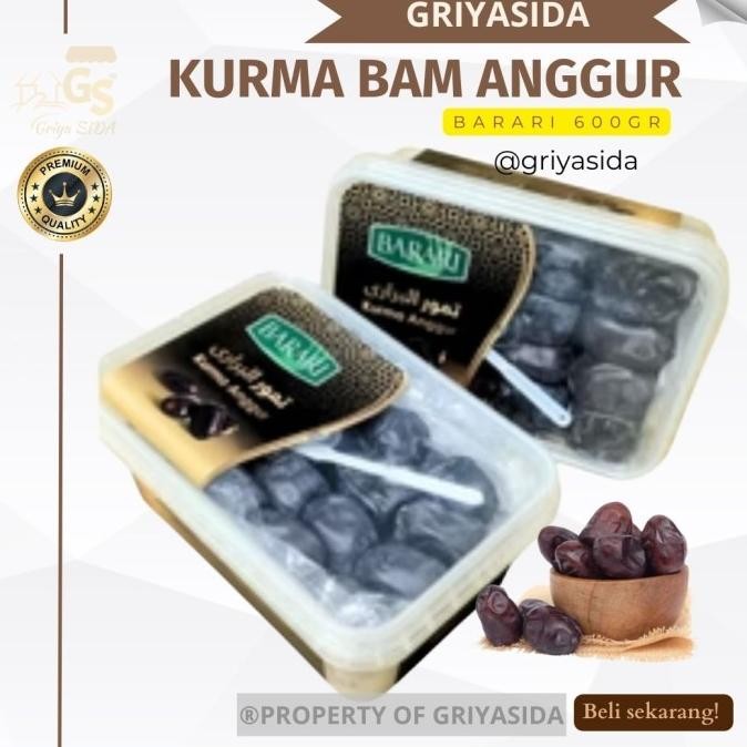 

KURMA BAM BARARI ANGGUR 600 GRAM FRESH DATES PREMIUM HARGA GROSIR