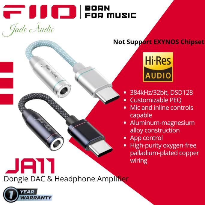 FiiO Jade Audio JA11 / JA-11 / JA 11 USB Type C to 3.5mm Earphone/Headphone DAC and Amplifier For IO