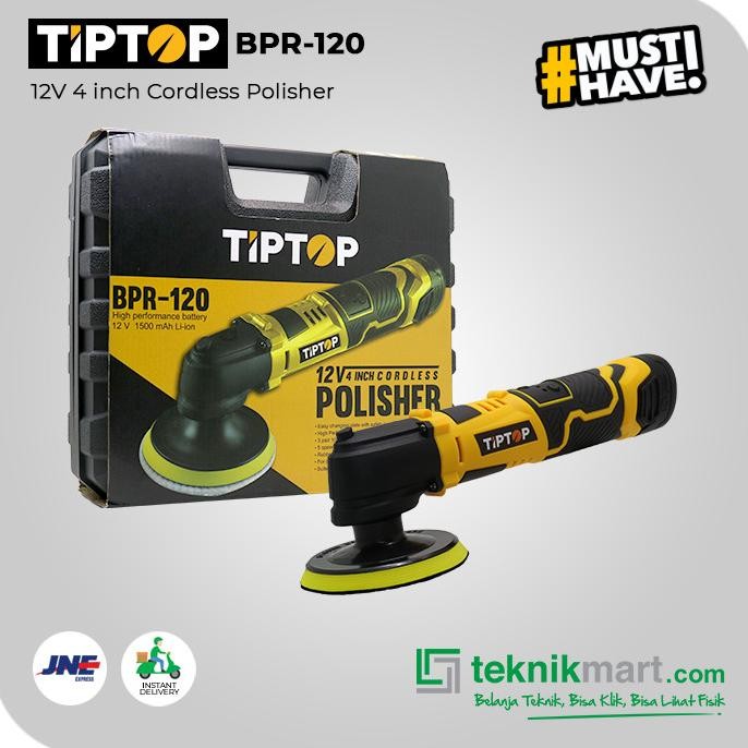 Tip Top BPR-120 12Volt 4inch Cordless Polisher / Mesin Poles Baterai