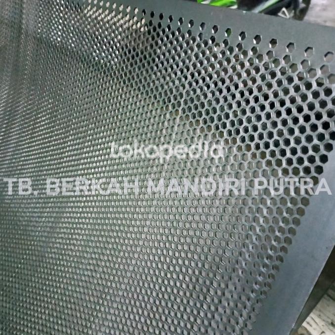 ready plat lubang hexagonal besi tebel 1,2 mm x 1,2 x 2,4 mtr lubang 6mm