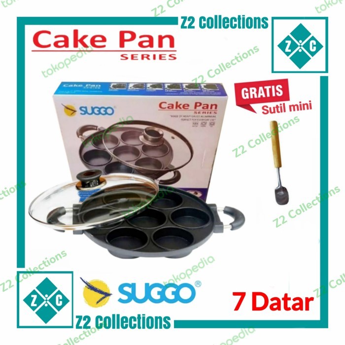 Cake Pan Cetakan Suggo 7 Lubang Datar Free Sutil Mini