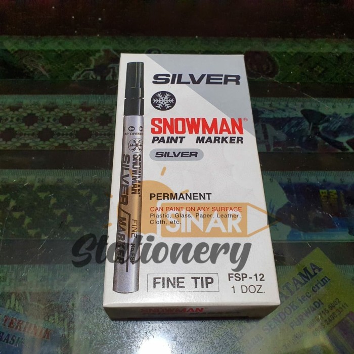 

Spidol paint marker snowman silver fine tip permanent 1pak isi 12pc