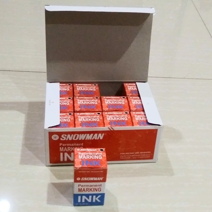 

Isi Tinta Spidol Permanent 1 Box=1Lusin Tinta Snowman Warna hitam