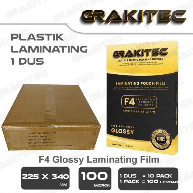 

Promo Grakitec Plastik Laminating FIlm A4 & F4 1 DUS isi 10 pack | 100 Micron sby COD