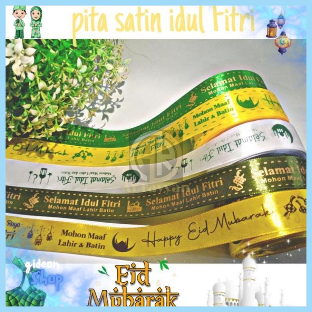 

( 1 Roll ) Pita Satin Idul Fitri 1 Inch 2.5 Cm Pita Kado Hiasan Hampers Lebaran Eid Mubarok Pita Lebaran 4 Cm 1.5 Inch 1/2 Inch 1.5 Cm Murah