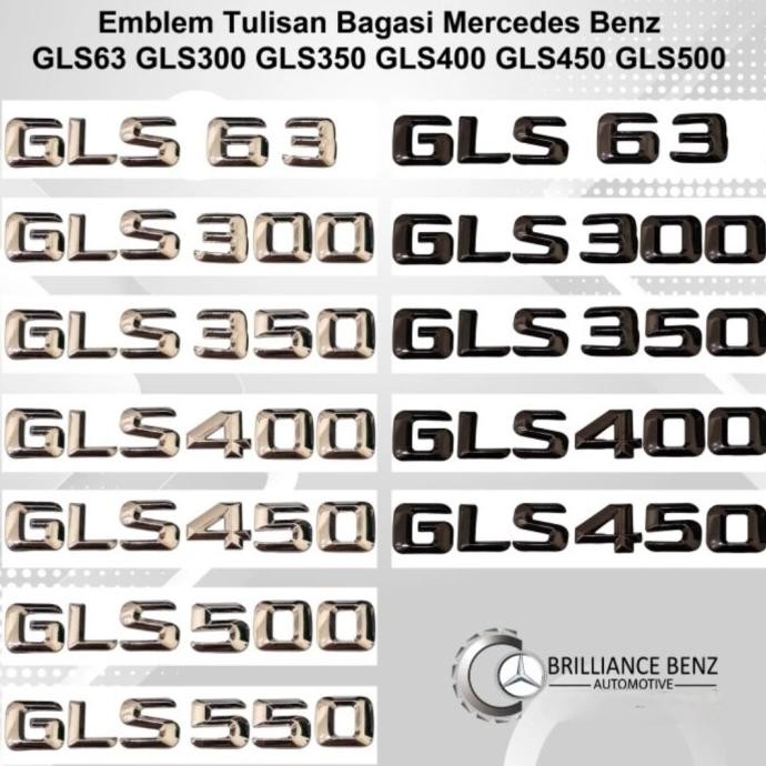 Emblem Tulisan Mercedes Gls63 Gls300 Gls350 Gls400 Gls450 Gls500 Mercy Most Selling