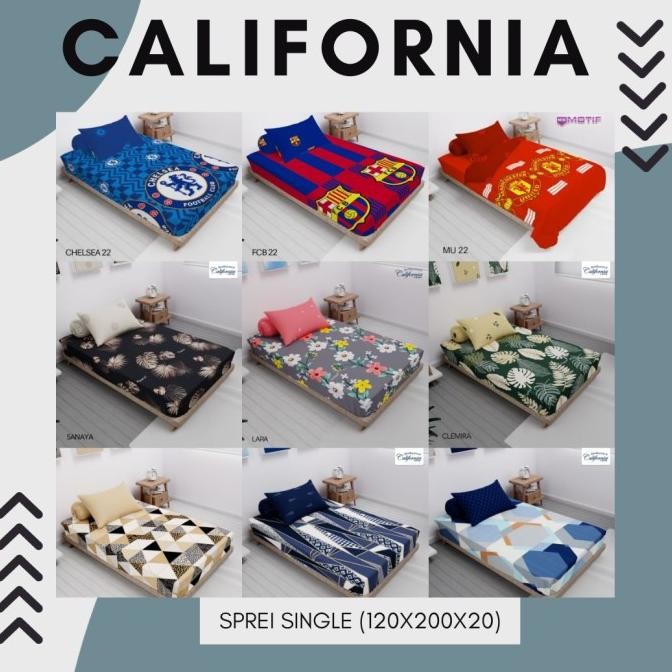 Grosir California - Sprei Fitted Single 90 (90X200) Terlaris Pilihan
