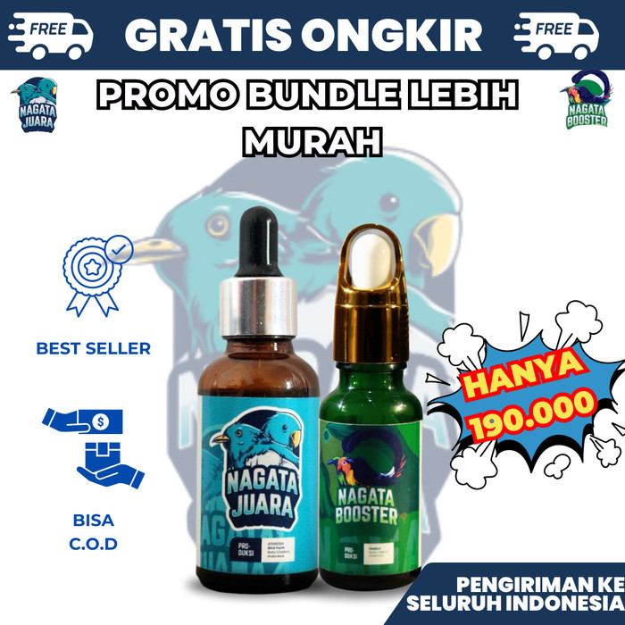 Nagata Juara & Nagata Booster Paket combo Lebih Hemat Vitamin Semua Jenis Burung Kicau