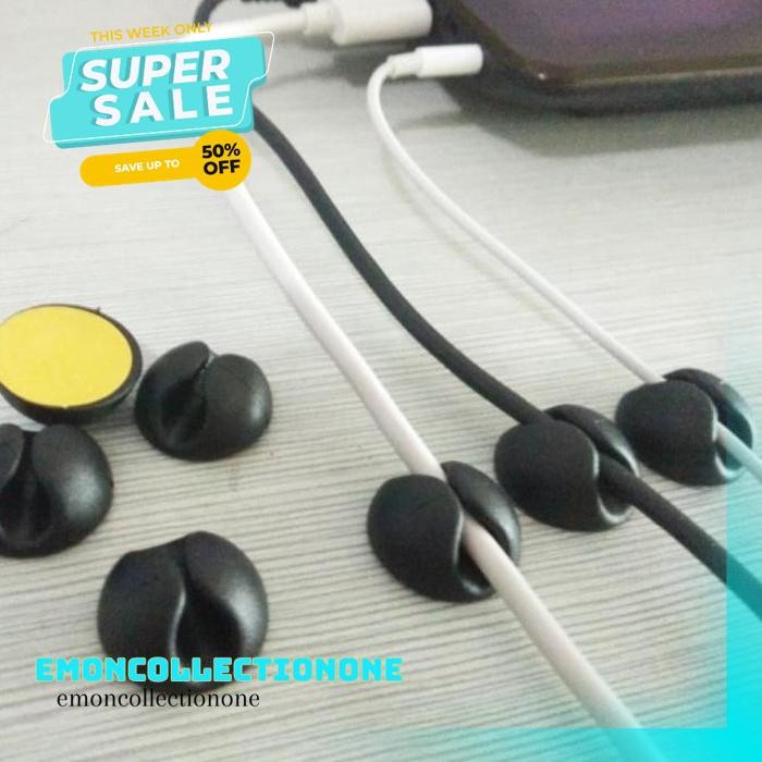 

CHARGER USB MANAGEMENT CABLE HOLDER ORGANIZER KLIP PERAPIH KABEL CLIP GRATIS ONGKIR