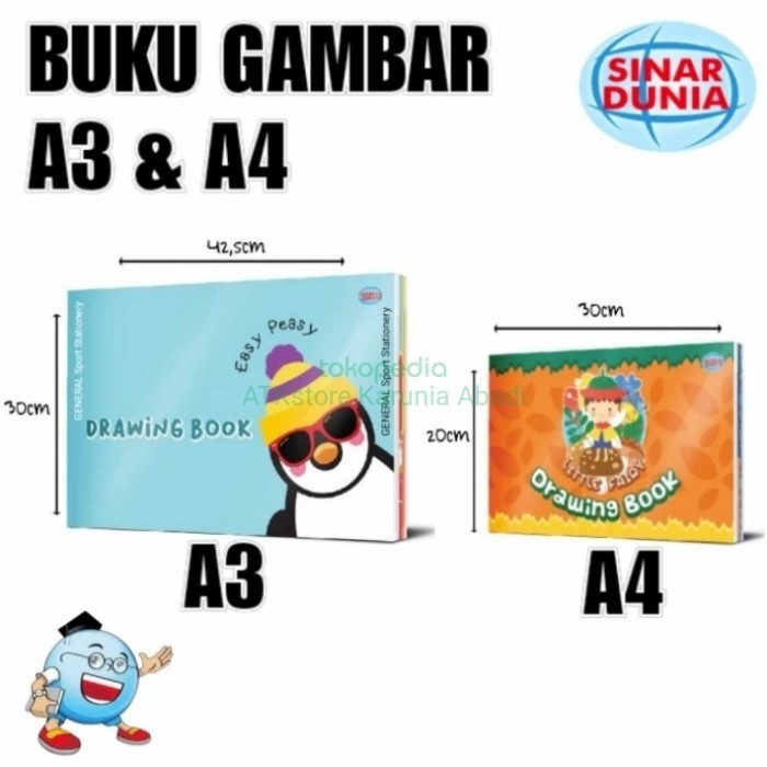 

buku gambar a4 sinar dunia (harga tertera 1 pak)