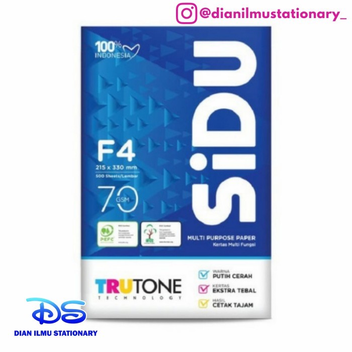 

terbaru !!! kertas hvs sidu f4 70gr ready