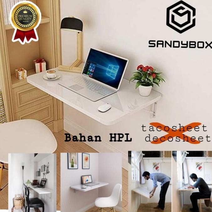 MEJA LIPAT DINDING / MEJA BELAJAR / MEJA TEMPEL 80X40