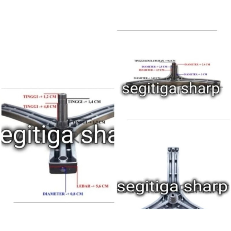 Spider segitiga mesin cuci Sharp es fl1073w esfl1073w esfl1073w 7 kg