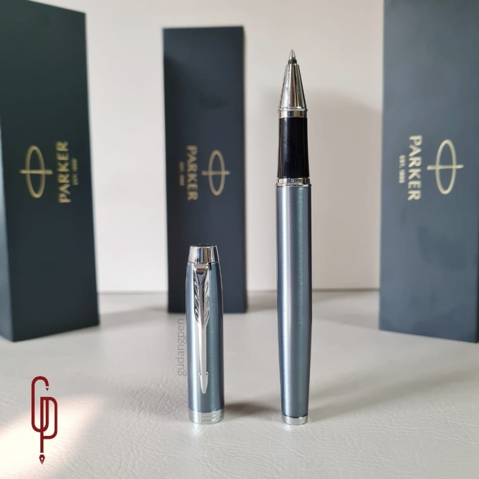 

Pulpen Parker IM Light Blue Chrome Trim CT Roller Ball RB Original