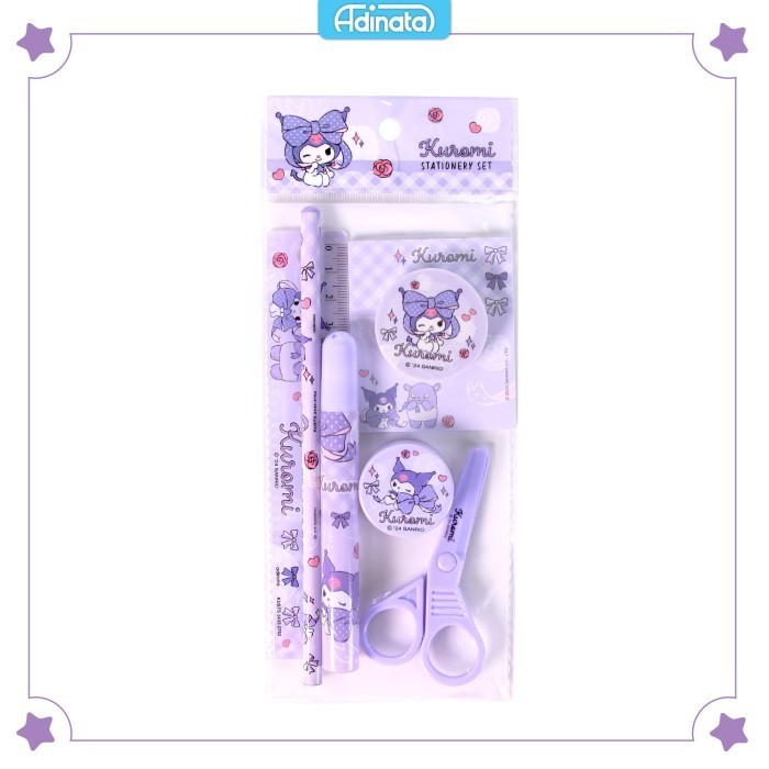 

Kuromi stationery set 7 pcs 2432-2762 / paket alat tulis / alat tulis karakter - Adinata
