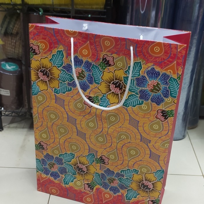 Paper Bag Xl Batik Glossy New Isi 12 Pcs Terlaris Dan Termurah