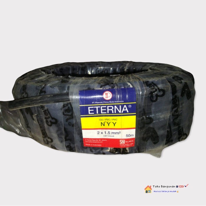 Kabel Listrik Eterna Hitam 2X1.5