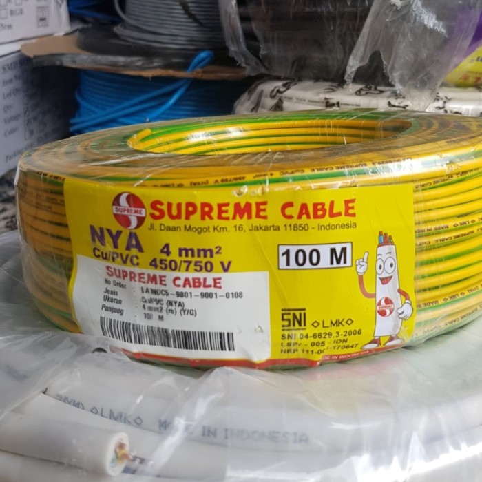 Kabel Listrik Nya 4Mm 1X4 Mm Supreme 100M / Kabel Listrik Nya 4Mm 100M