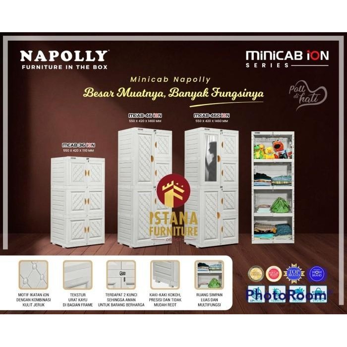LEMARI PLASTIK / LEMARI PAKAIAN / RAK PLASTIK NAPOLLY 3 4 SUSUN KUNCI