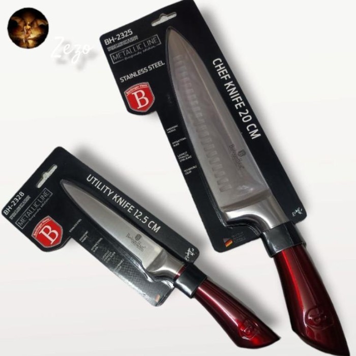 BERKUALITAS BERLINGER HAUS PISAU 20CM/12,5CM CHEF KNIFE BURGUNDY KODE 972