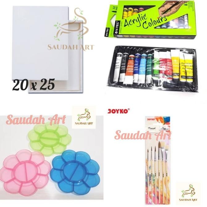 

PAKET KANVAS LUKIS (KANVAS 20X25.KUAS.PALET.CAT AKRILIK)