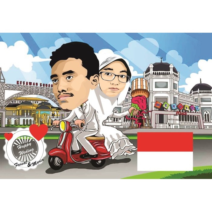 PROMO [Limited Promo] Karikatur 12 Wajah A3 + Pigura