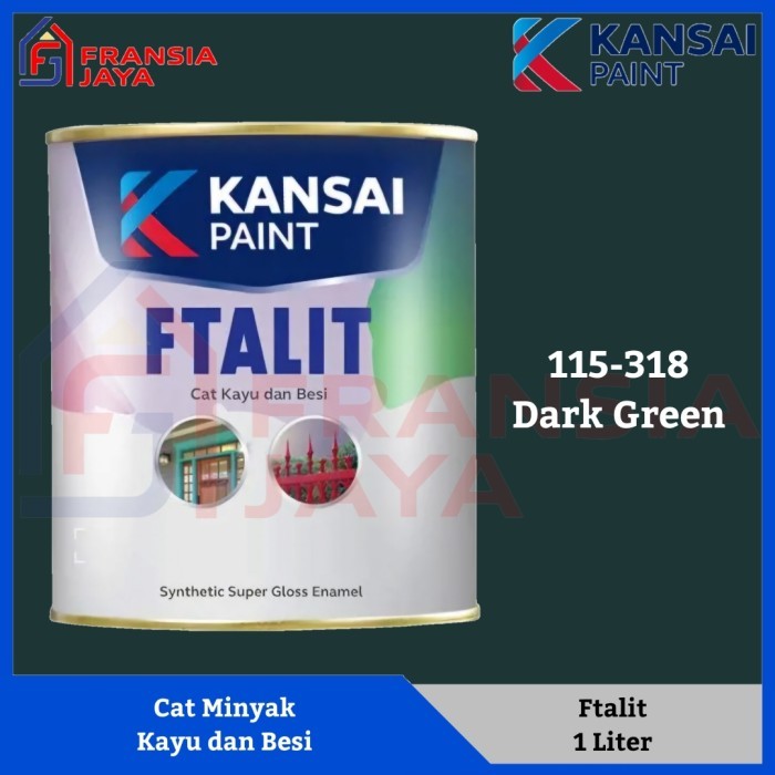 Cat Minyak Besi dan Kayu Ftalit Dark Green KF 318 1 Kg KANSAI