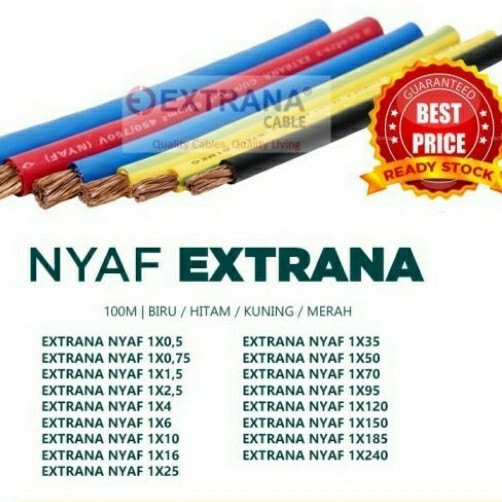 Nyaf 1 X 2,5 Mm Extrana 1 Rol 100M Kabel Listrik Isi Satu Serabut