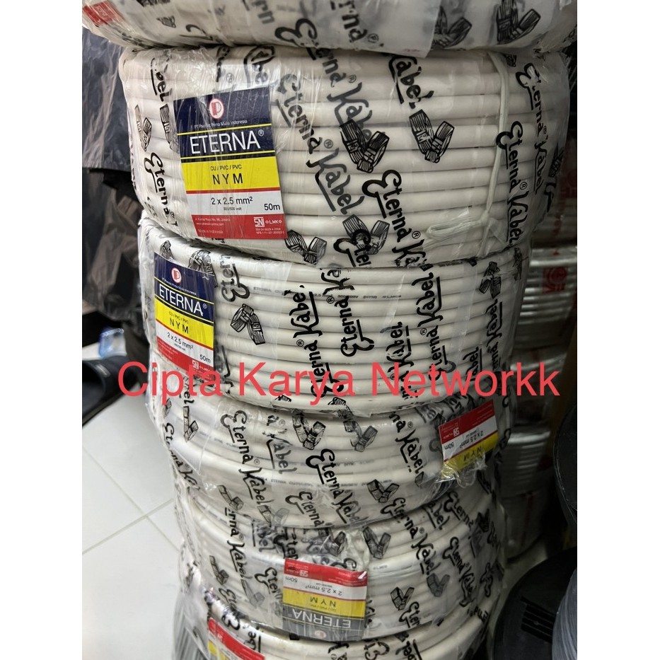 Kabel Eterna Nym 3X1.5 Mm 50M Engkel Putih / Nym 3X1,5 Mm Eterna 50M