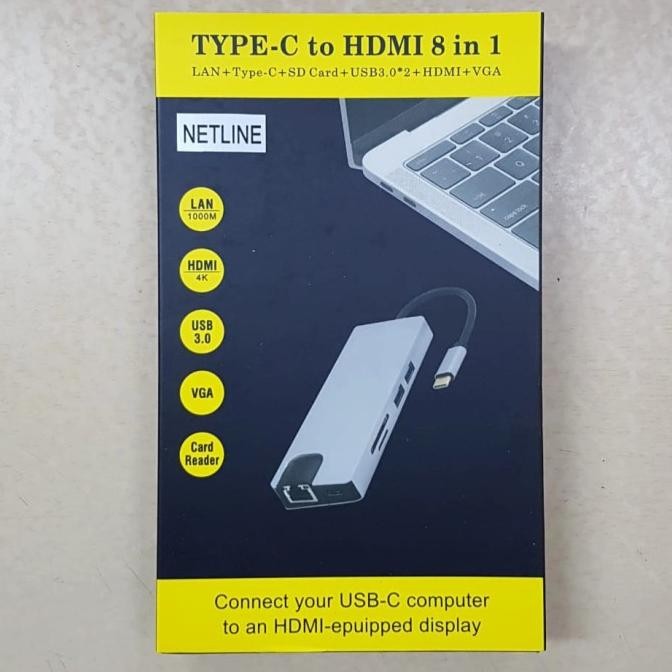 USB 3.1 TYPE C DOCKING STATION USB C TO HDMI VGA LAN 8 IN 1