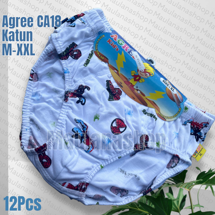 Celana Dalam Anak Agree Kids Ca 18 Bahan Katun Grosir Motif Spiderman