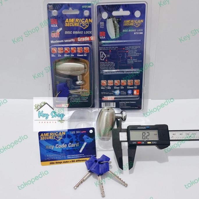 KUNCI GEMBOK CAKRAM MOTOR ORIGINAL AMERICAN SECURE SAFETY LOCK CAKRAM