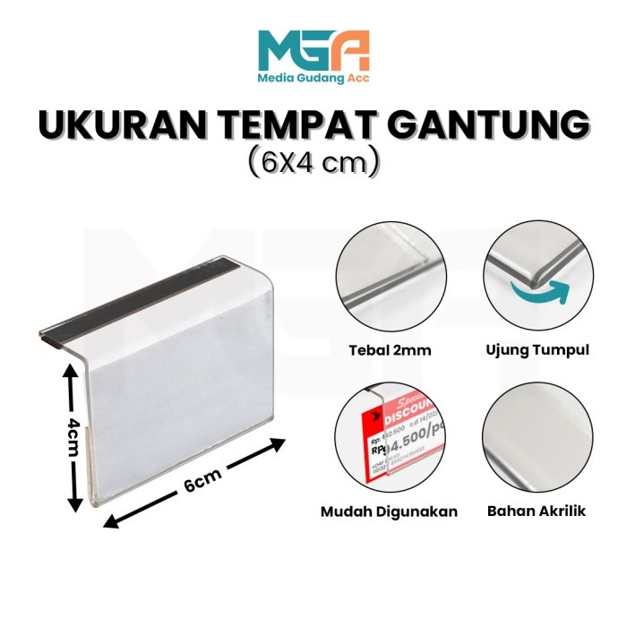 

PRICE TAG AKRILIK GANTUNG / TAG HARGA DISPLAY / LABEL HARGA AKRILIK TIPE LEM / PEREKAT