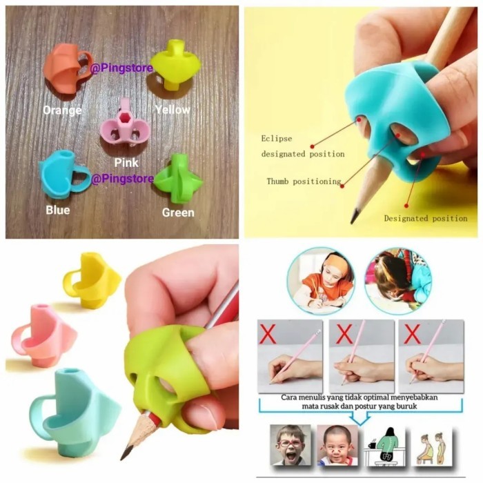 

TERBARU! Alat Bantu Belajar menulis anak karet silikon pencil grip type3
