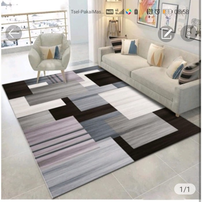 Karpet Permadani Karpet Lantai Rumah Modern Motif Minimalis 160 X 210 Harga Promo