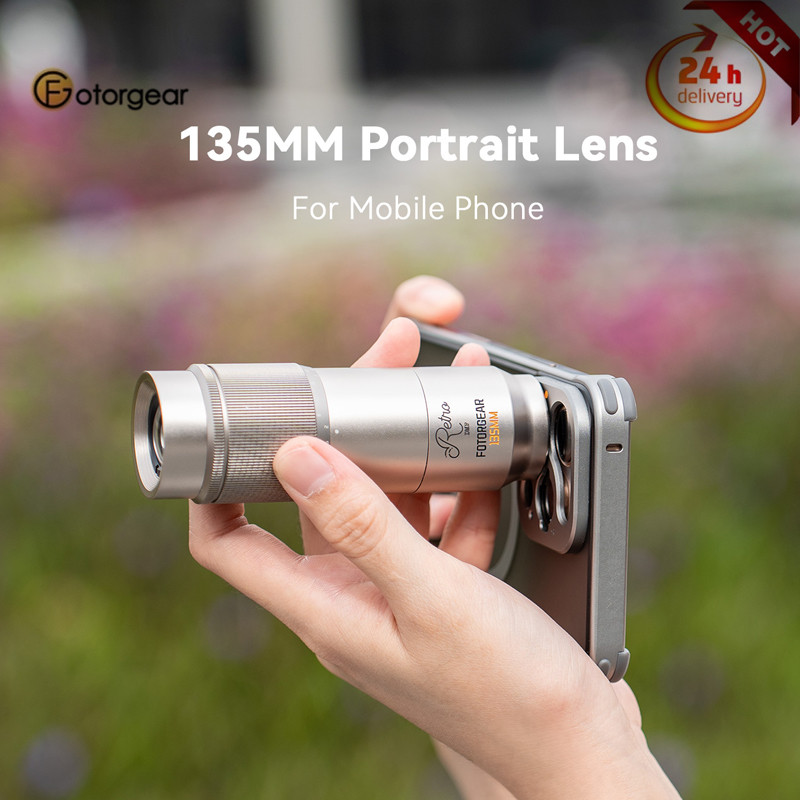 TOPZI Fotorgear 135mm Mobile Phone Telephoto Lens External Macro Photography Lens for T-Mount Phone 