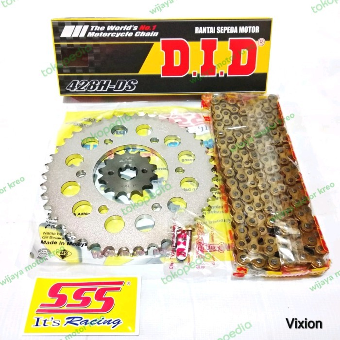 Gear Set Sss Vixion Old / New Vixion + Rantai Did Hd Gold