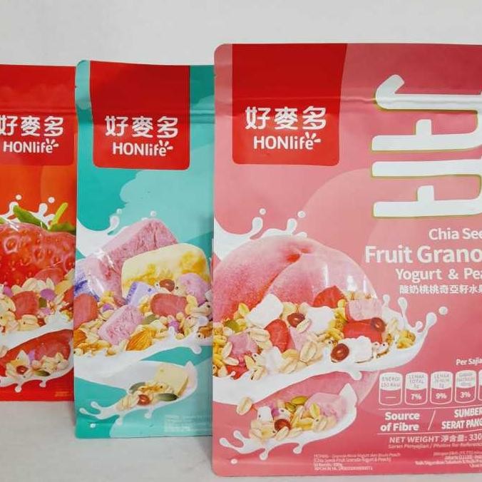 

New Honlife Fruit Granola Chia Eed Yoghurt Aorted 330Gr Cereal Oat